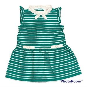 Janie and Jack green white dress